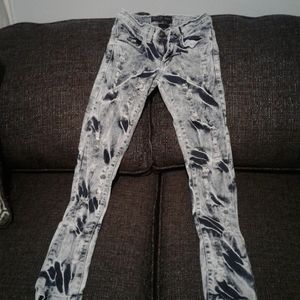 These are ripped blue jeans